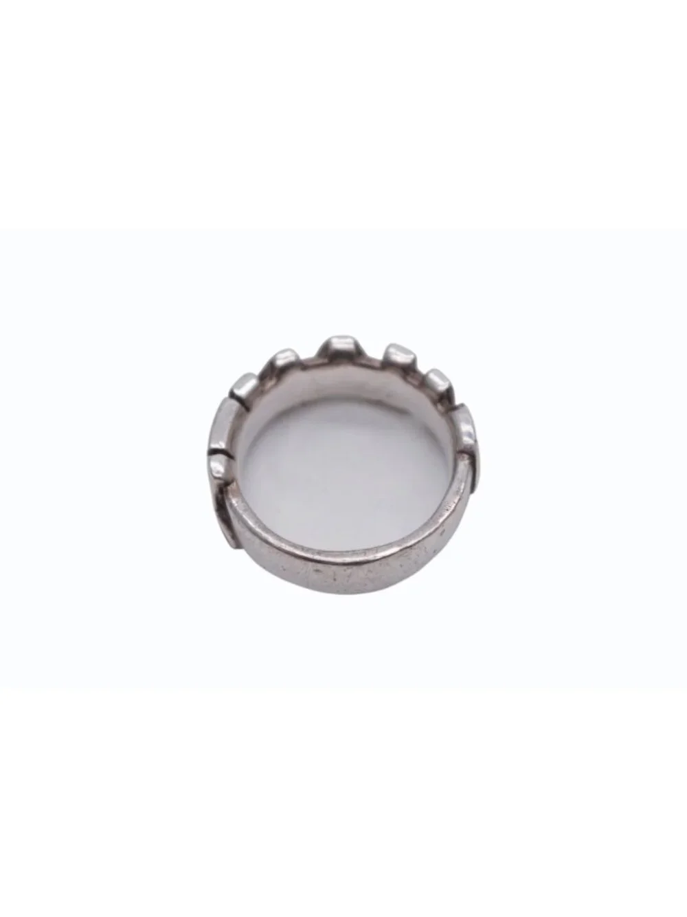 Chanel Round Logo Ring 00 Silver Ivory